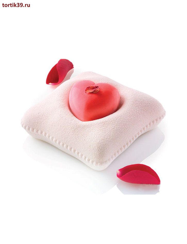 Комплект силиконовых форм для пирожных - Сердце на подушечке