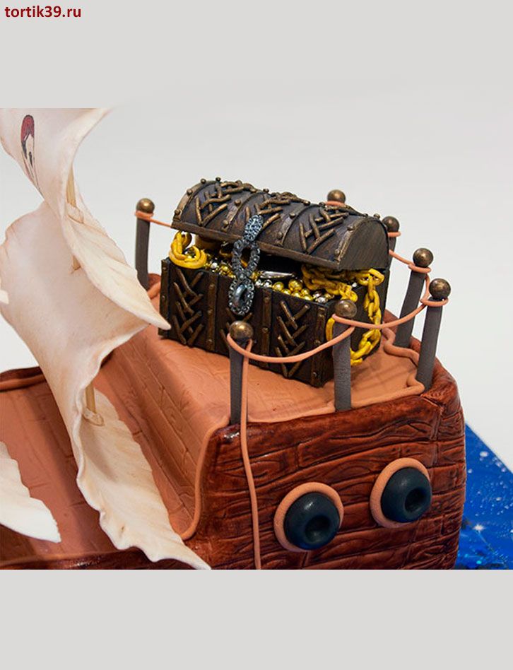 Торт «Пиратский корабль с добычей»