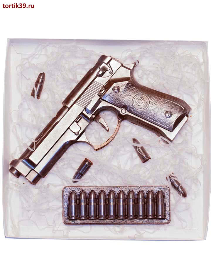 Пистолет серебро шоколадный набор