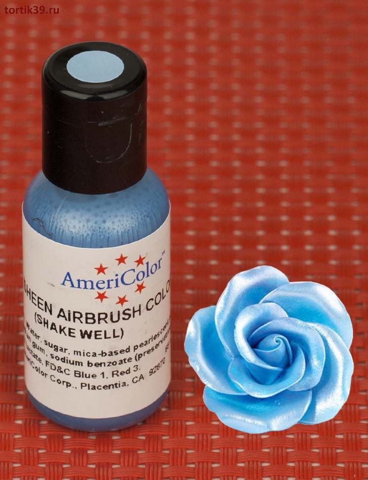 Blue Sheen Airbrush, гелевый сияющий краситель AmeriColor