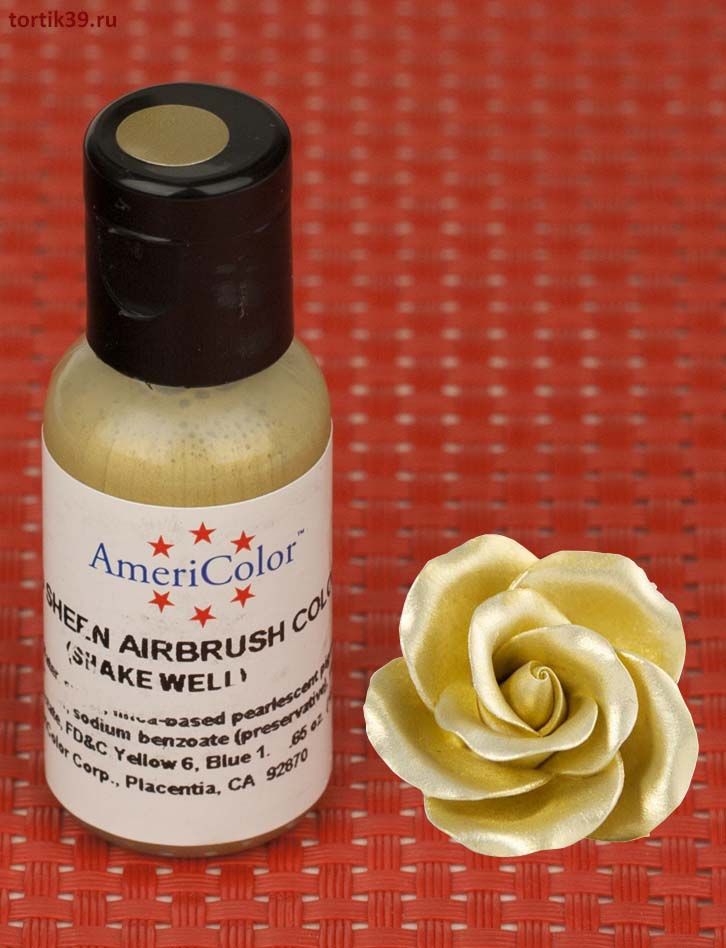 Gold Sheen Airbrush, гелевый сияющий краситель AmeriColor