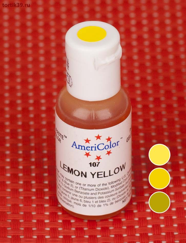Lemon Yellow, гелевый краситель AmeriColor
