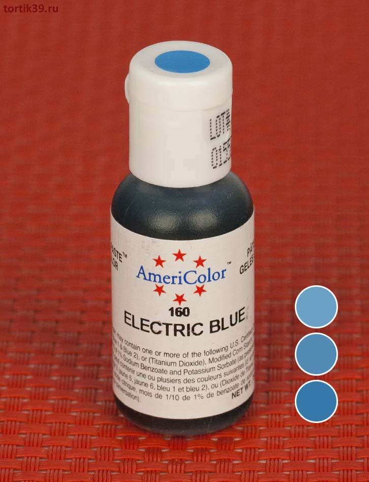 Electric Blue, гелевый краситель AmeriColor