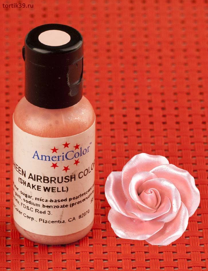 Pink Sheen Airbrush, гелевый сияющий краситель AmeriColor